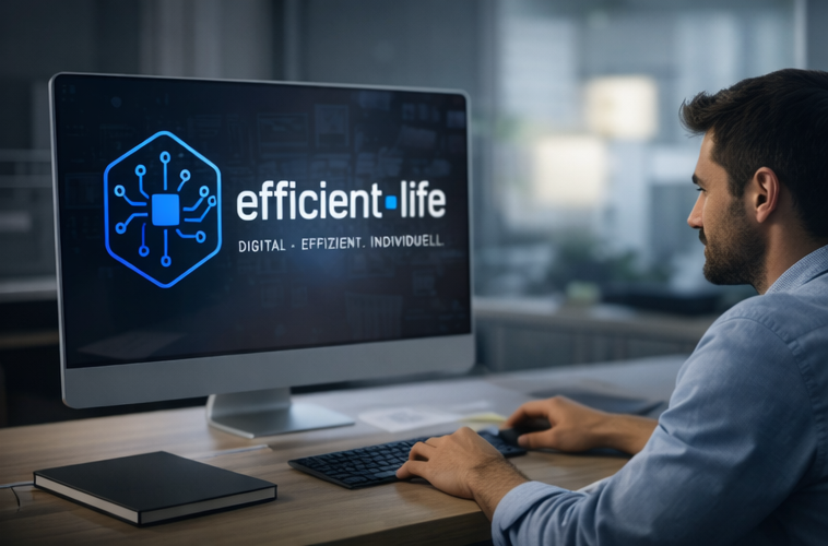 Modernes Dashboard der efficient-life WebApp auf einem Laptop
